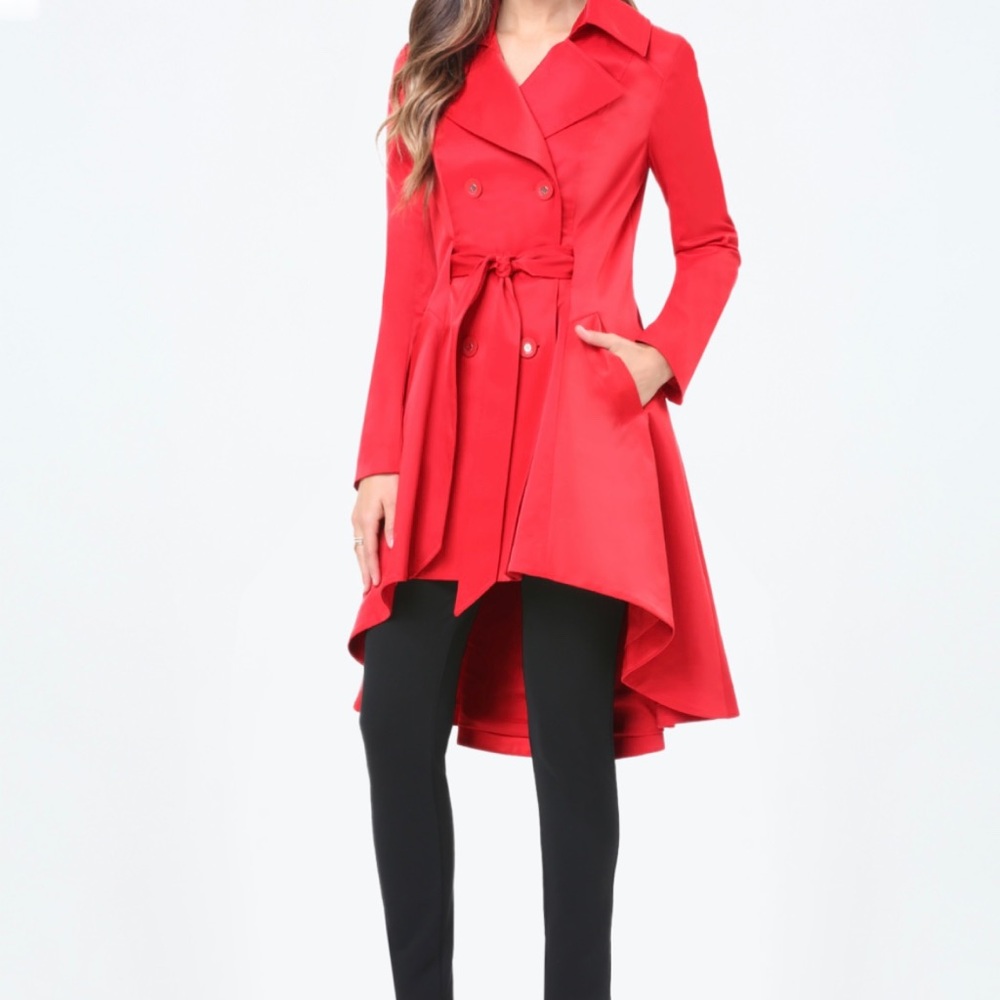 Bebe pretty little liars Red Trench Coat Size Small